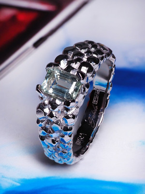 Heliodor white gold ring