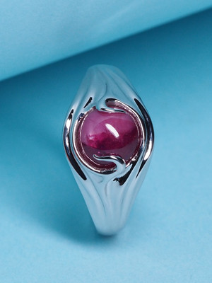 Yin and Yang - Bicolor ruby white gold ring