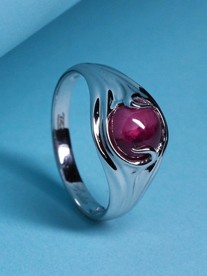 Yin and Yang - Bicolor ruby white gold ring