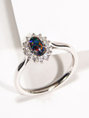 Black opal gold ring with diamonds