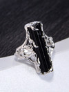Black tourmaline сrystal silver ring 