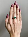 Emerald white gold ring