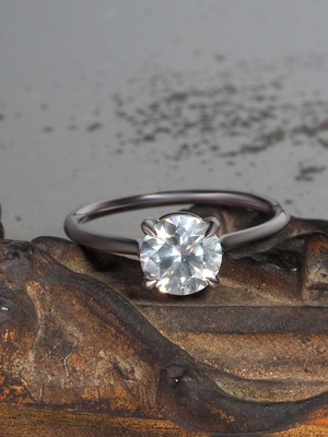 Anthracite - Grey Diamond 18K white gold ring