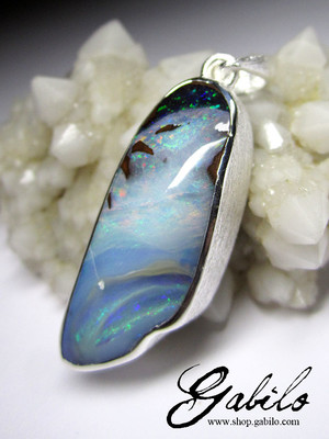 Anhänger mit Boulder Opal in Silber