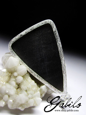 Suspension mit Obsidian in Silber