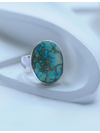 Large turquoise silver ring