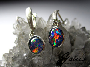 Silberohrringe mit Triplett Opal