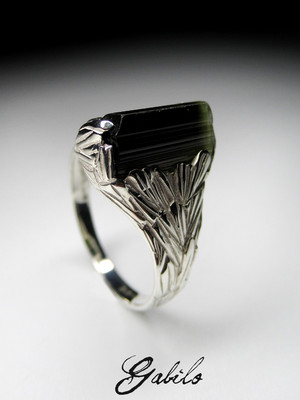 Tourmaline Crystal Silver Ring 