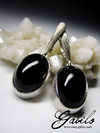 Morion quartz silver earrings