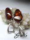 Fire agate silver earrings