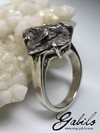 Ring with meteorite silver 