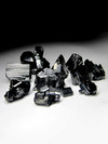 Schwarze Turmalinkristalle für Ringe