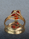 Fire mexican opal gold ring