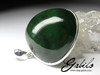 Silberanhänger mit dunkelgrüner Jade