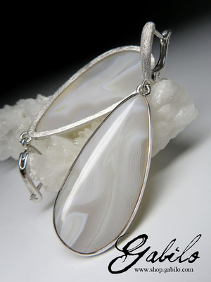 Ohrringe mit Achat in Silber