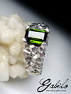 Green Tourmaline white gold ring