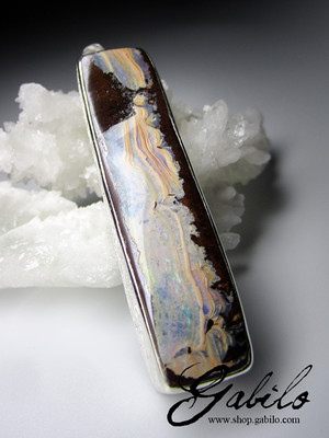Große Sterling Silber Anhänger mit Bolder Opal 