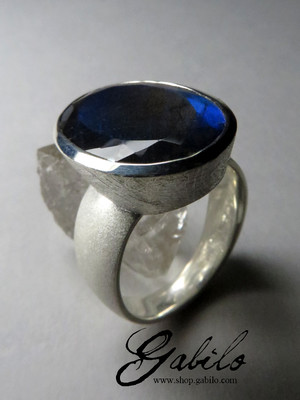 Silber matt Ring mit Labrador