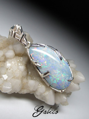 Doublet opal silber anhänger