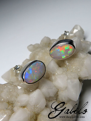 Ohrringe mit Opal Perlen Silber