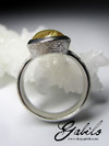 Rutilated quartz silver ring 