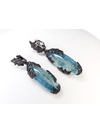 Custom made: Watcher in the Water - Ivy earrings with aquamarine in blackened silver