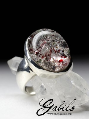 Silber Ring mit Aventurin Solar Stein