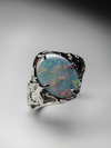 Black opal gold ring with Gem Report