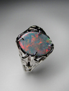 Black opal gold ring with Gem Report