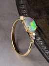 Australian opal gold ring with diamonds