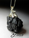 Silberanhänger mit schwarzem Turmalin-Cluster aus Kristallen