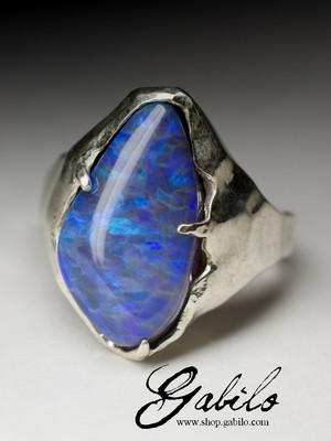 Silberring mit schwarzem Opal
