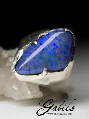 Silberring mit schwarzem Opal