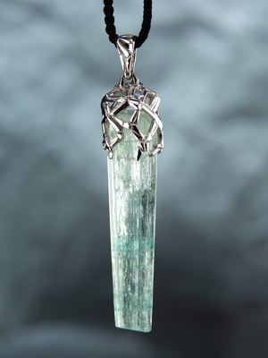 Big Aquamarine silver pendant
