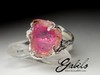 White gold ring with rubellite