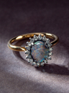 Black opal and diamonds ring