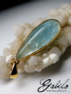 Aquamarine drop gold pendant