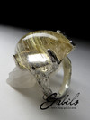 Gold Ring with rutilated quartz