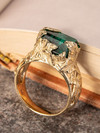 Emerald crystal gold ring