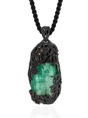 Emerald crystal Pine double-sided pendant 