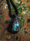 Reserved Die Kiefer - Emerald crystal double-sided pendant 
