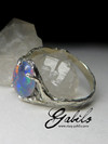 Ring mit Triplett aus Opal in Silber
