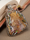 Raw Opal Silver Pendant