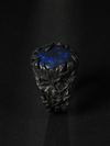 Black Opal Ivy ring in silver