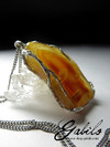 Large pendant with carnelian in silver