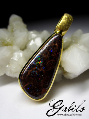 Silberanhänger mit Koralle Opal Vergoldung