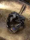 Ring with triplet of Rutilated Quartz and Labradorite