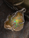 Ethiopian Opal silver pendant