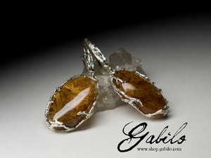 Silberohrringe mit rutile quartz