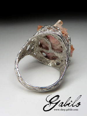 Topaz crystals silver ring